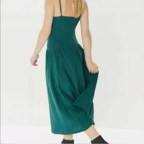 Urban Outfitters | Linen Button Down Drop Waist Midi Dress | Size: S - Picture 3 of 8